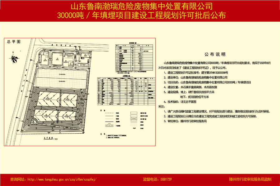山东鲁南渤瑞危险废物集中处置有限公司30000吨／年填埋项目建设工程规划许可批后公布.png